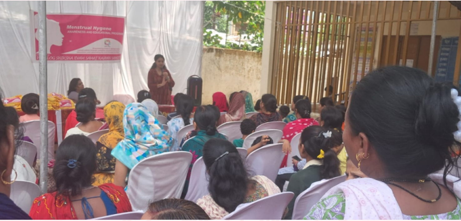 Women attending a menstrual health and hygiene awareness session organised by Hum Log India.