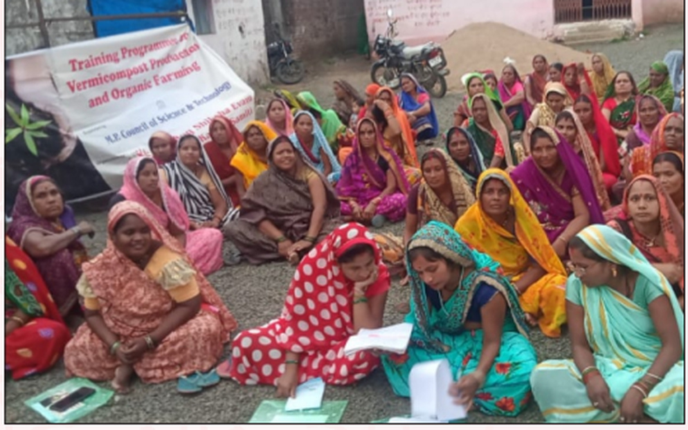 Participants taking notes during the vermicompost training programme.