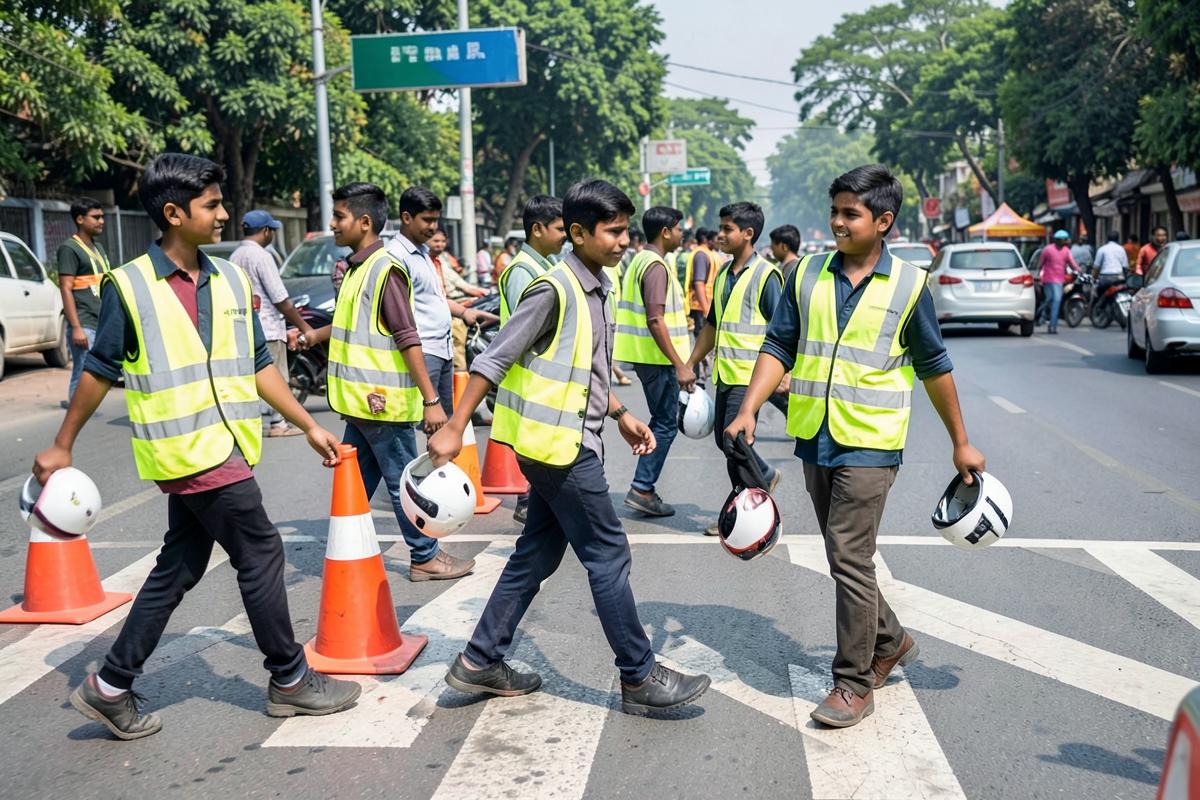 Representative image for Road Safety. Temporary placeholder visual, not a Hum Log India programme photograph.